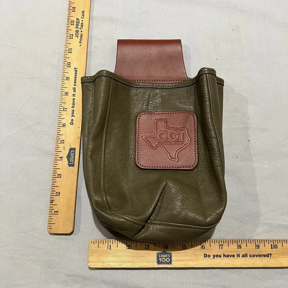 Blake Jones Designs Mens Green Brown Pebbled Leather Opp Game Their Utility Bag